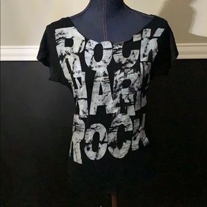 Black cropped and ripped T-shirt